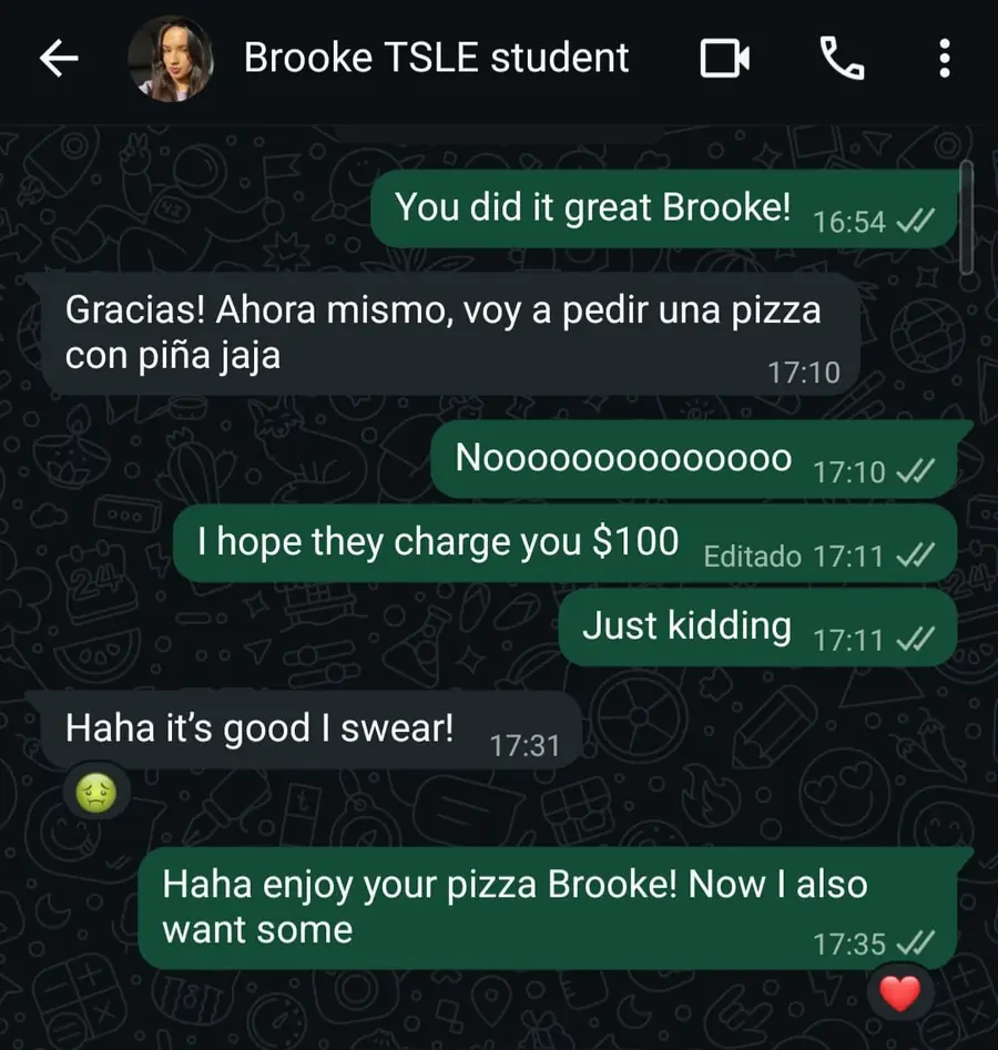Student Brooke practicing Spanish